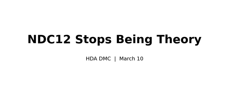 NDC12 Stops Being Theory at HDA DMC